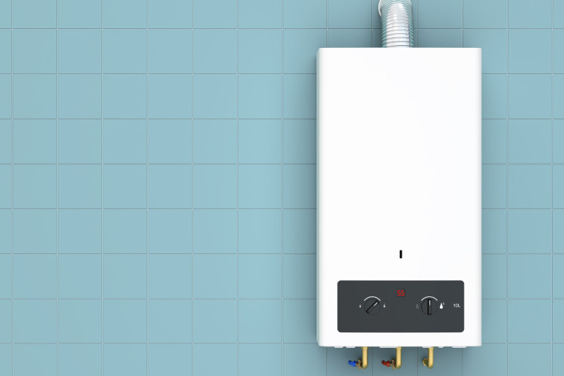 A continuous flow hot water heater